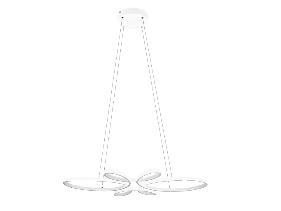 Lampada a sospensione LED, metallo, bianco opaco, 83x150x45,5 cm, Fly