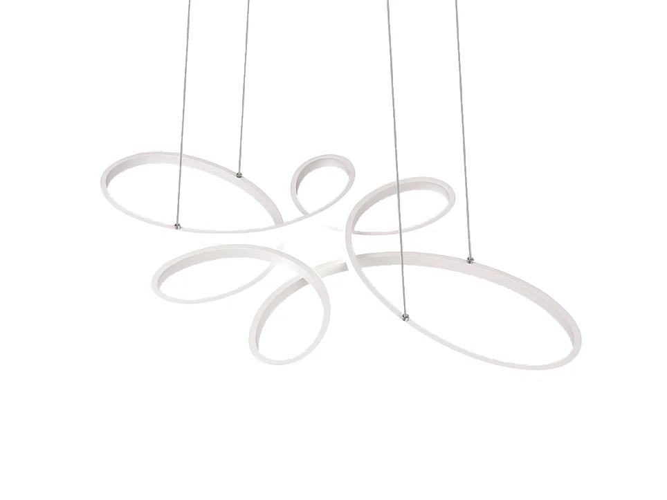 Lampada a sospensione LED, metallo, bianco opaco, 83x150x45,5 cm, Fly