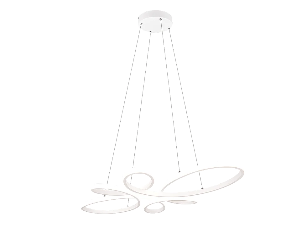 Lampada a sospensione LED, metallo, bianco opaco, 83x150x45,5 cm, Fly