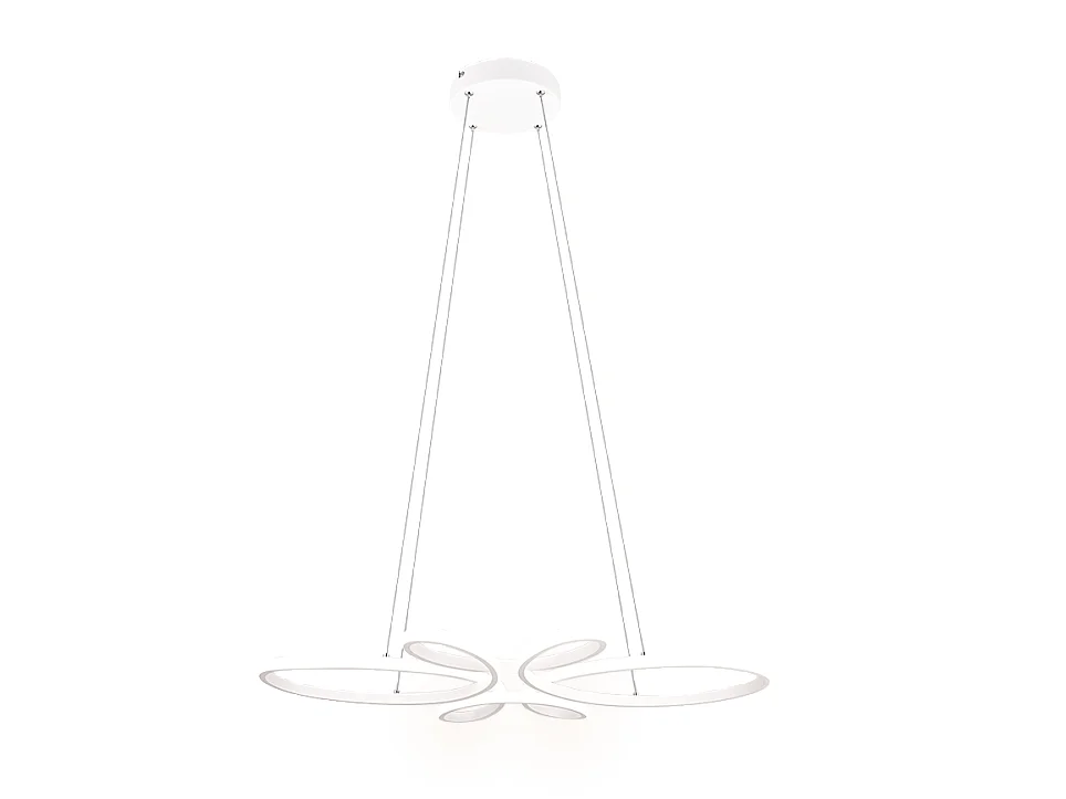 Lampada a sospensione LED, metallo, bianco opaco, 83x150x45,5 cm, Fly