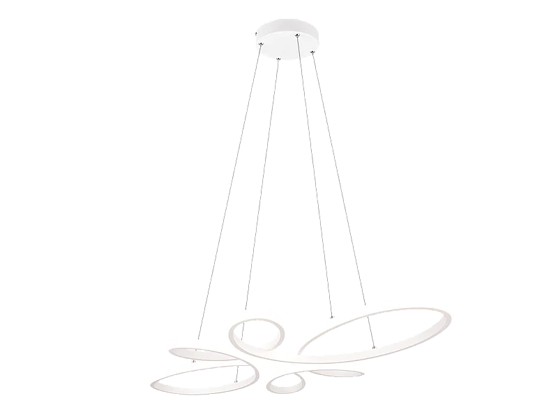 Lampada a sospensione LED, metallo, bianco opaco, 83x150x45,5 cm, Fly