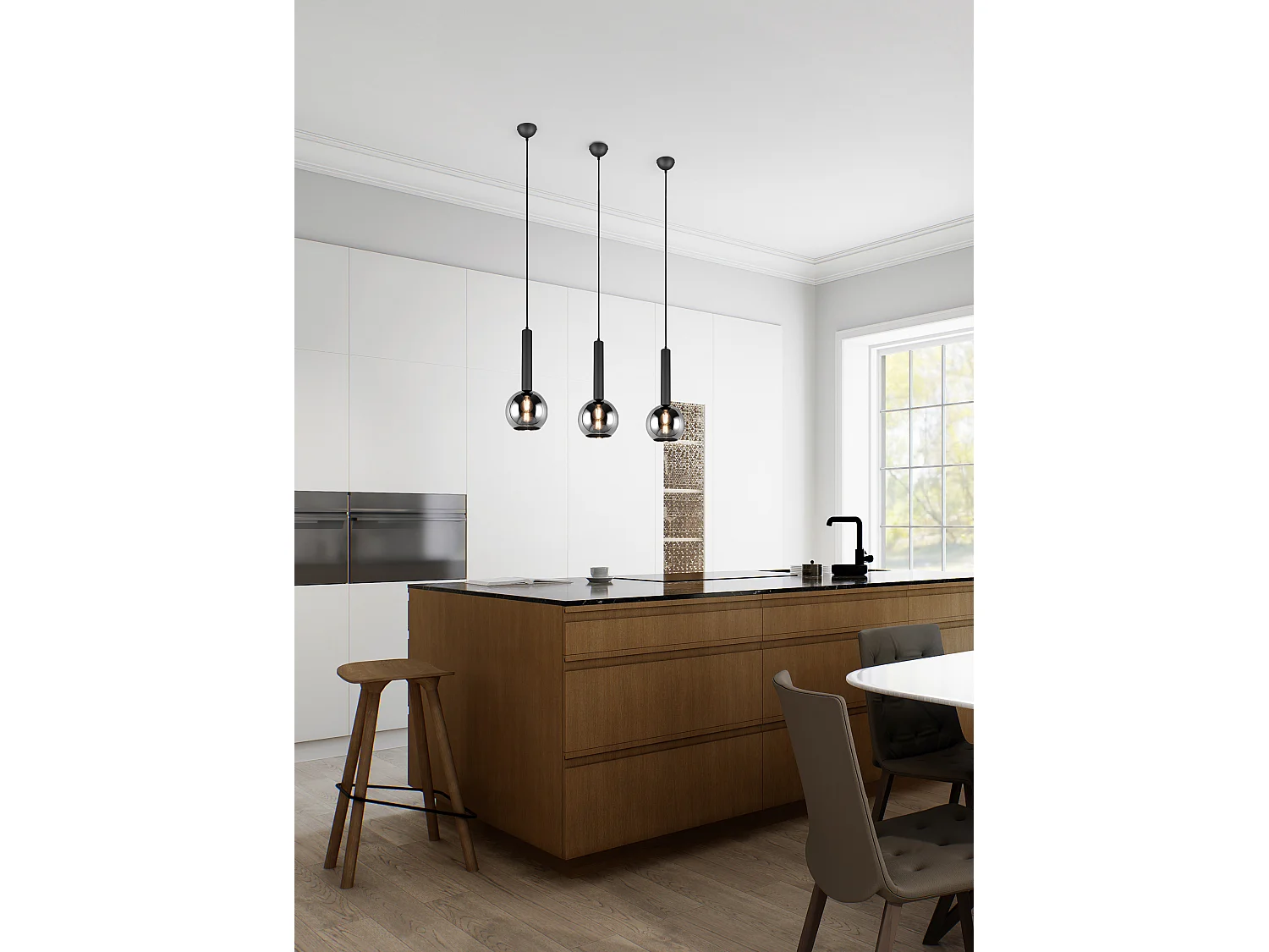 Hanglamp CLAYTON - 20x20x150 cm - Zwart