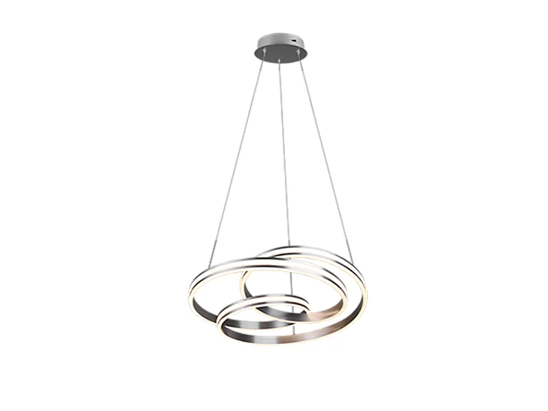 Lampada a sospensione LED, metallo, nichel opaco, 60x150x60 cm, Nuria