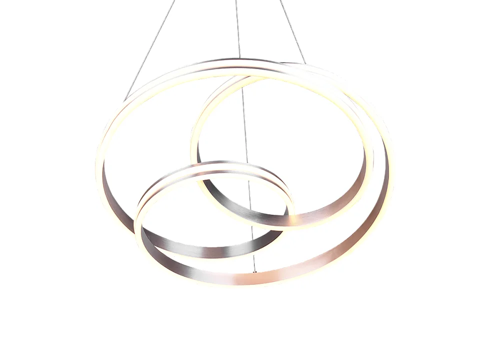 Lampada a sospensione LED, metallo, nichel opaco, 60x150x60 cm, Nuria