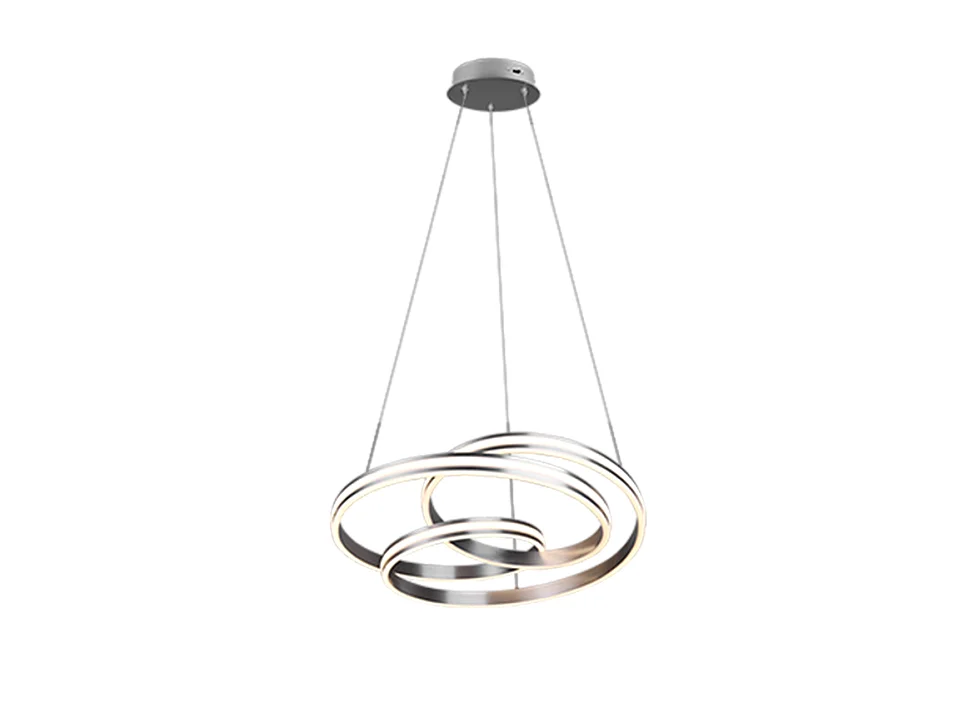 Lampada a sospensione LED, metallo, nichel opaco, 60x150x60 cm, Nuria