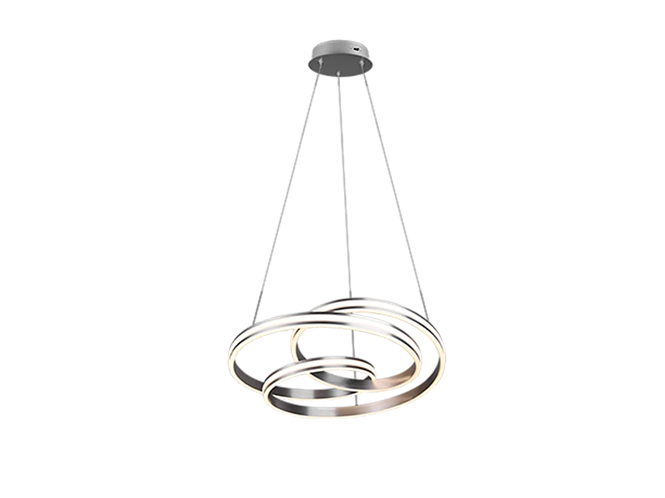 Lampada a sospensione LED, metallo, nichel opaco, 60x150x60 cm, Nuria