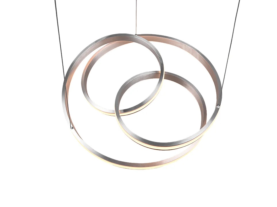 Lampada a sospensione LED, metallo, nichel opaco, 60x150x60 cm, Nuria