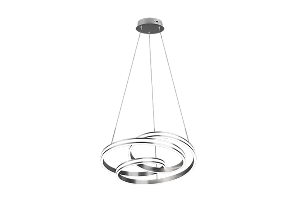 Lampada a sospensione LED, metallo, nichel opaco, 60x150x60 cm, Nuria