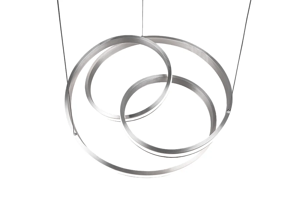 Lampada a sospensione LED, metallo, nichel opaco, 60x150x60 cm, Nuria