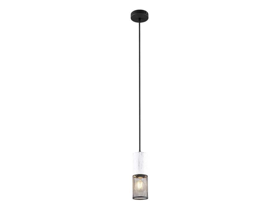 Lampada a sospensione, metallo, nero, 10x150x10 cm, Tosh