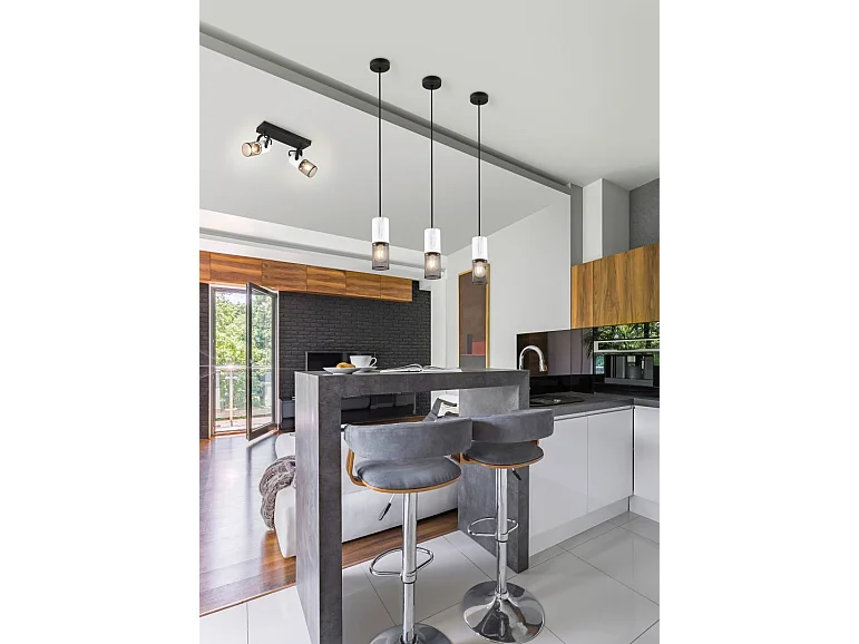 Lampada a sospensione, metallo, nero, 10x150x10 cm, Tosh