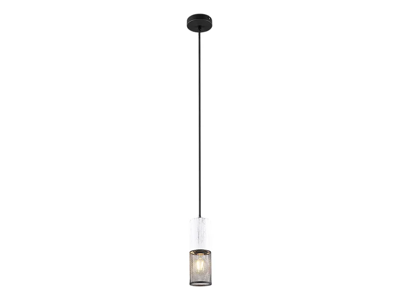 Lampada a sospensione, metallo, nero, 10x150x10 cm, Tosh