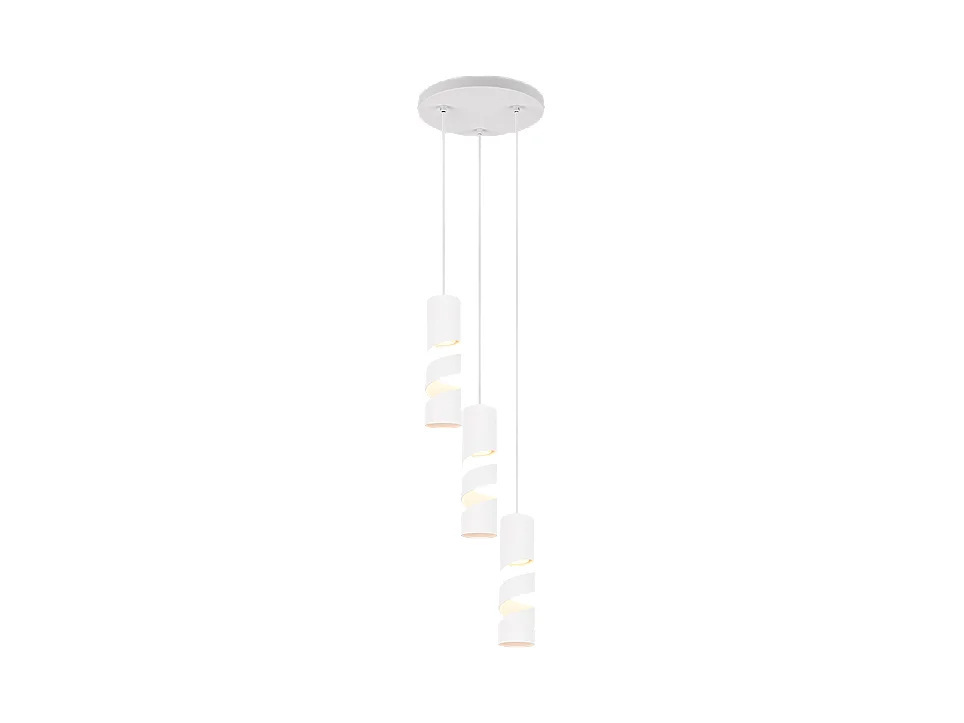 Lampada a sospensione 3 luci, metallo, bianco opaco, 28x150x28 cm, Stream