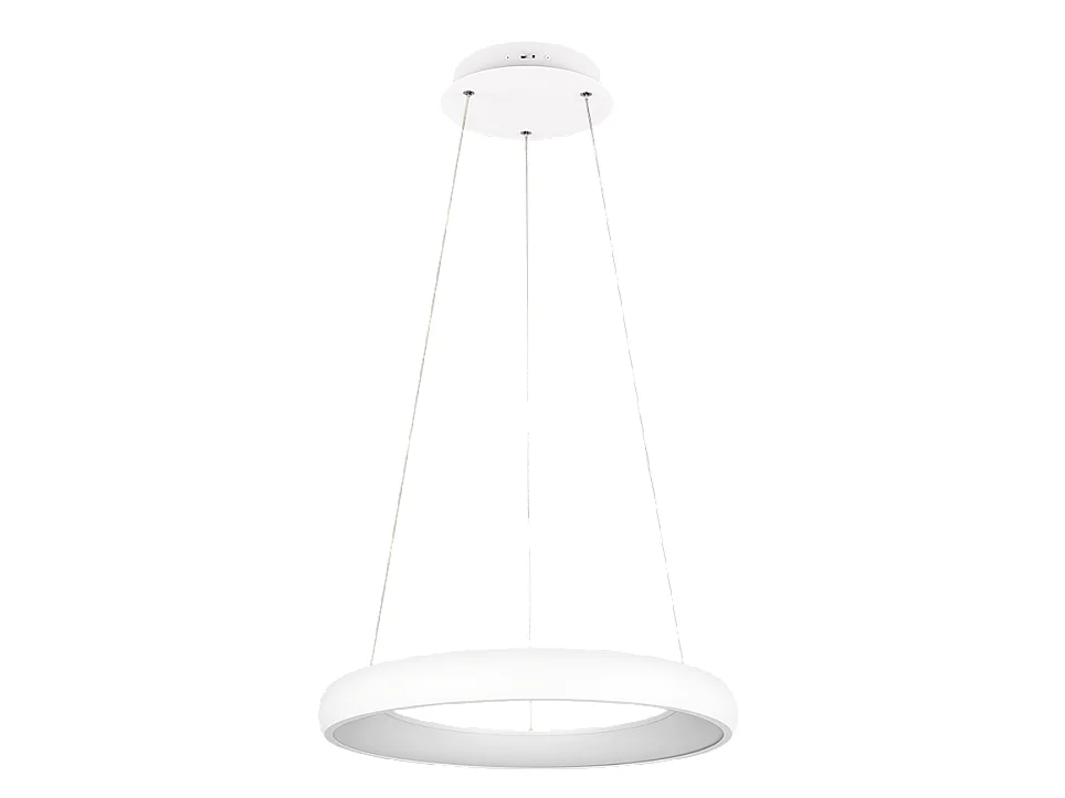 Lampada a sospensione LED, metallo, bianco opaco, 62x150x62 cm, Cardona