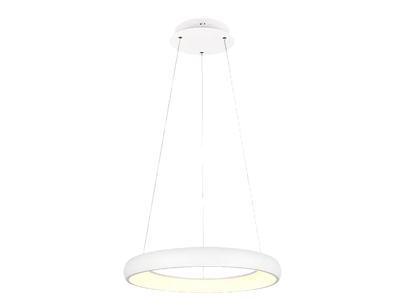 Lampada a sospensione LED, metallo, bianco opaco, 62x150x62 cm, Cardona