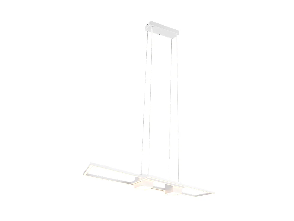 Lampada a sospensione LED, alluminio, bianco opaco, 100x150x28 cm, Albany