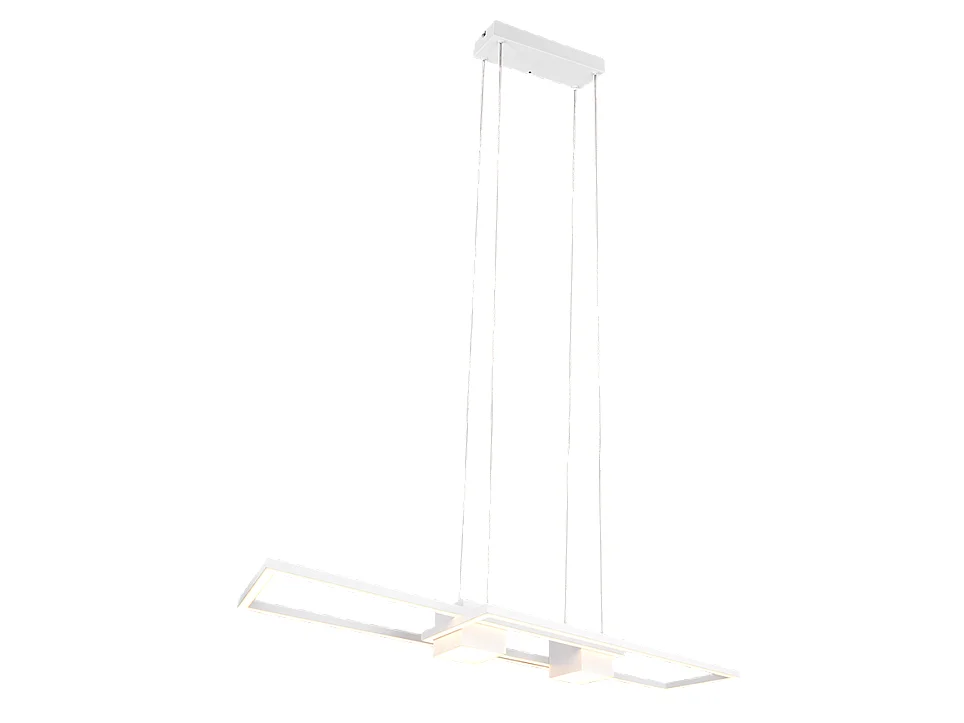 Lampada a sospensione LED, alluminio, bianco opaco, 100x150x28 cm, Albany