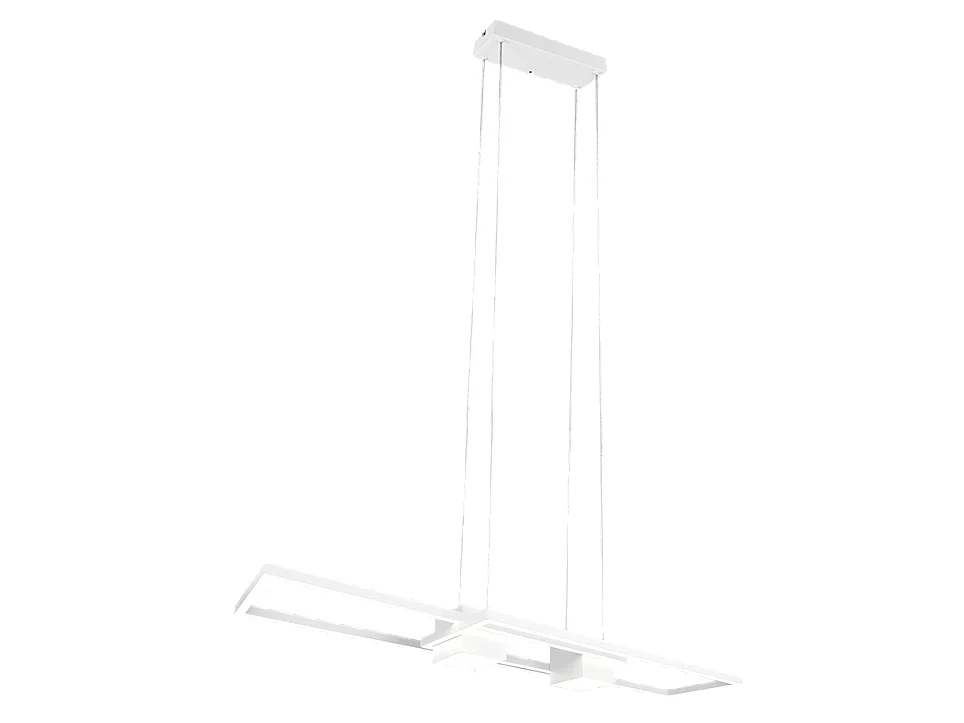 Lampada a sospensione LED, alluminio, bianco opaco, 100x150x28 cm, Albany