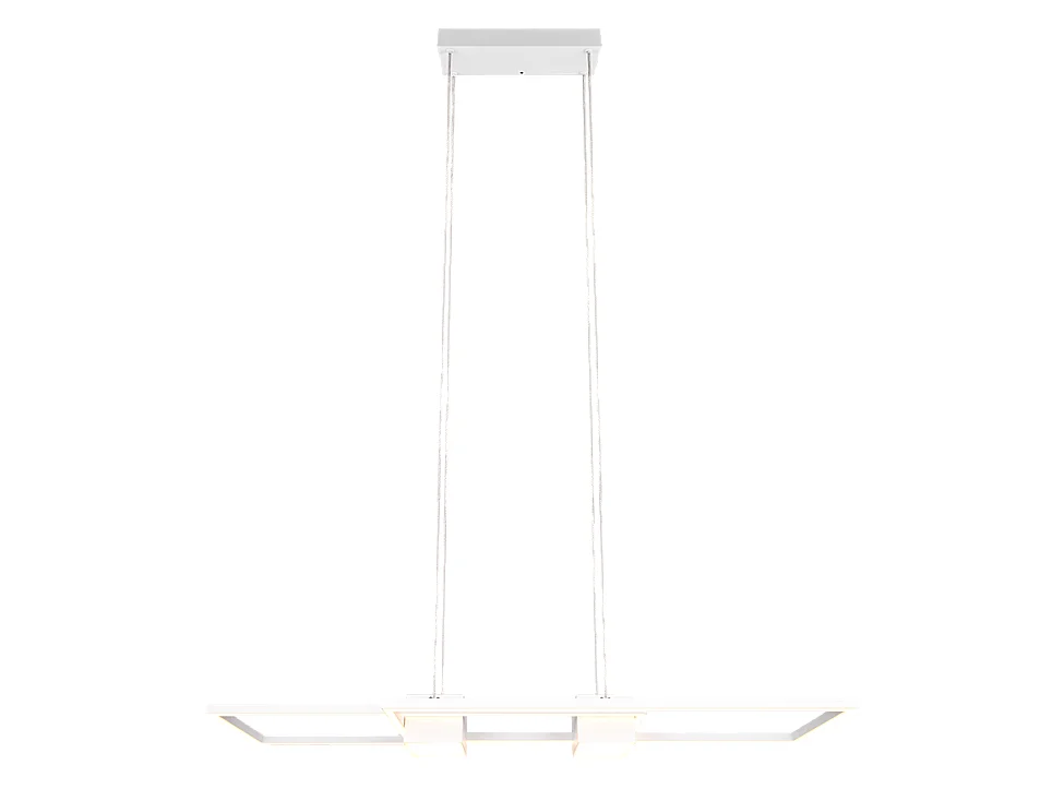 Lampada a sospensione LED, alluminio, bianco opaco, 100x150x28 cm, Albany