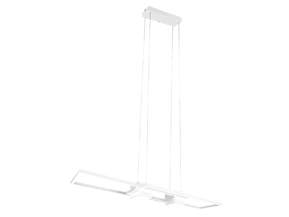 Lampada a sospensione LED, alluminio, bianco opaco, 100x150x28 cm, Albany