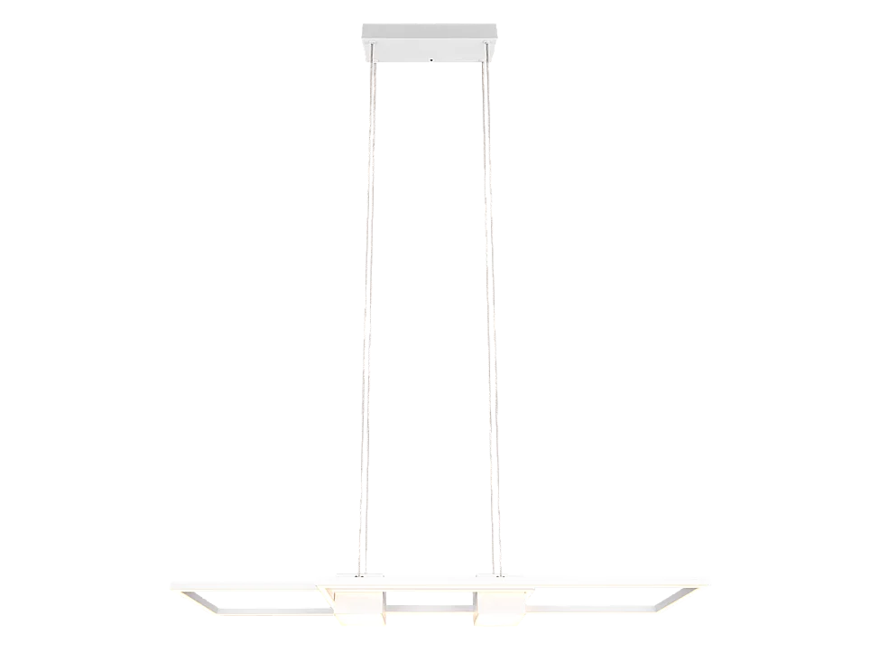 Lampada a sospensione LED, alluminio, bianco opaco, 100x150x28 cm, Albany
