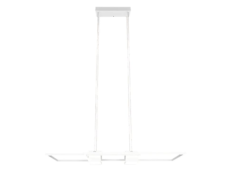 Lampada a sospensione LED, alluminio, bianco opaco, 100x150x28 cm, Albany