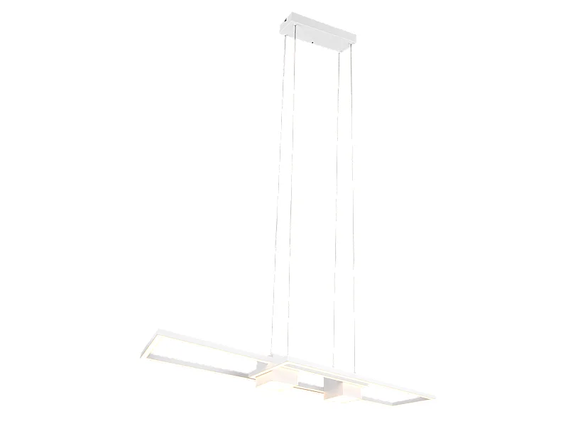 Lampada a sospensione LED, alluminio, bianco opaco, 100x150x28 cm, Albany