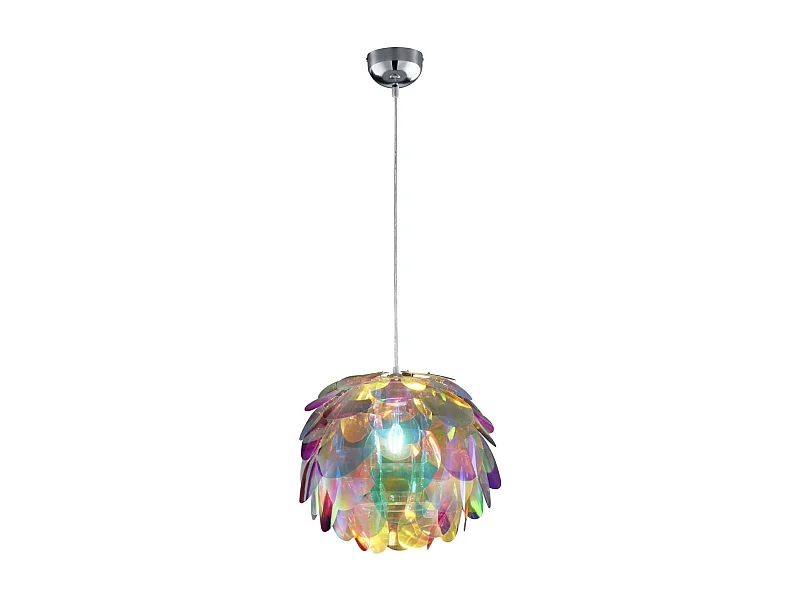 Lampada a sospensione, metallo, cromo, 40x150x40 cm, Clover