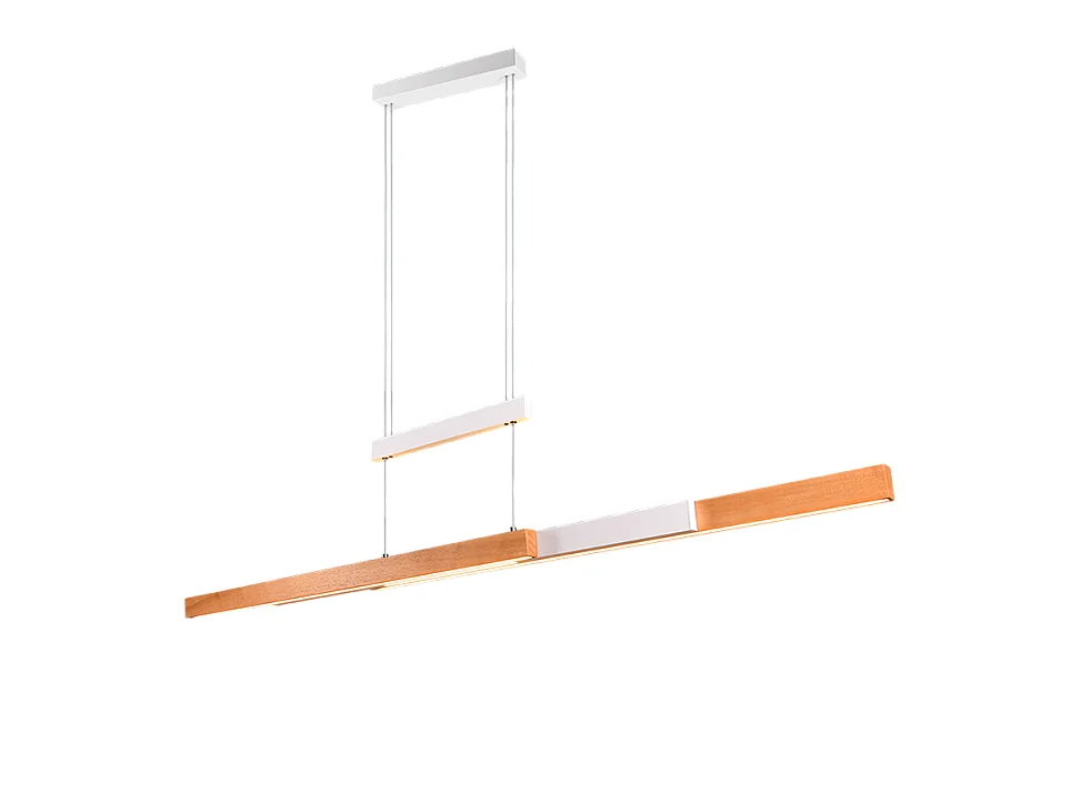 Lampada a sospensione LED, metallo, bianco opaco, 152x150x8,5 cm, Trajan