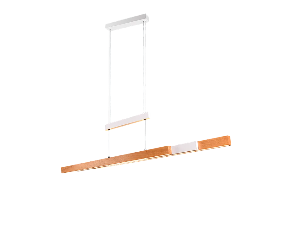 Lampada a sospensione LED, metallo, bianco opaco, 152x150x8,5 cm, Trajan