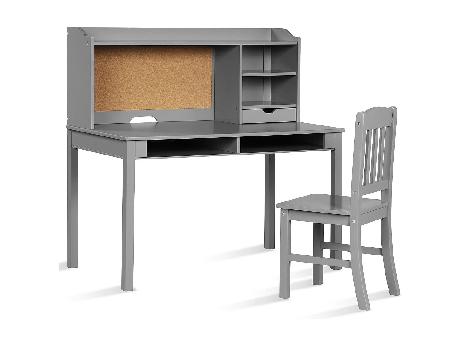 Set di scrivanie per bambini con bacheca Scrivania per bambini con sedia Scrivania per studenti grigia