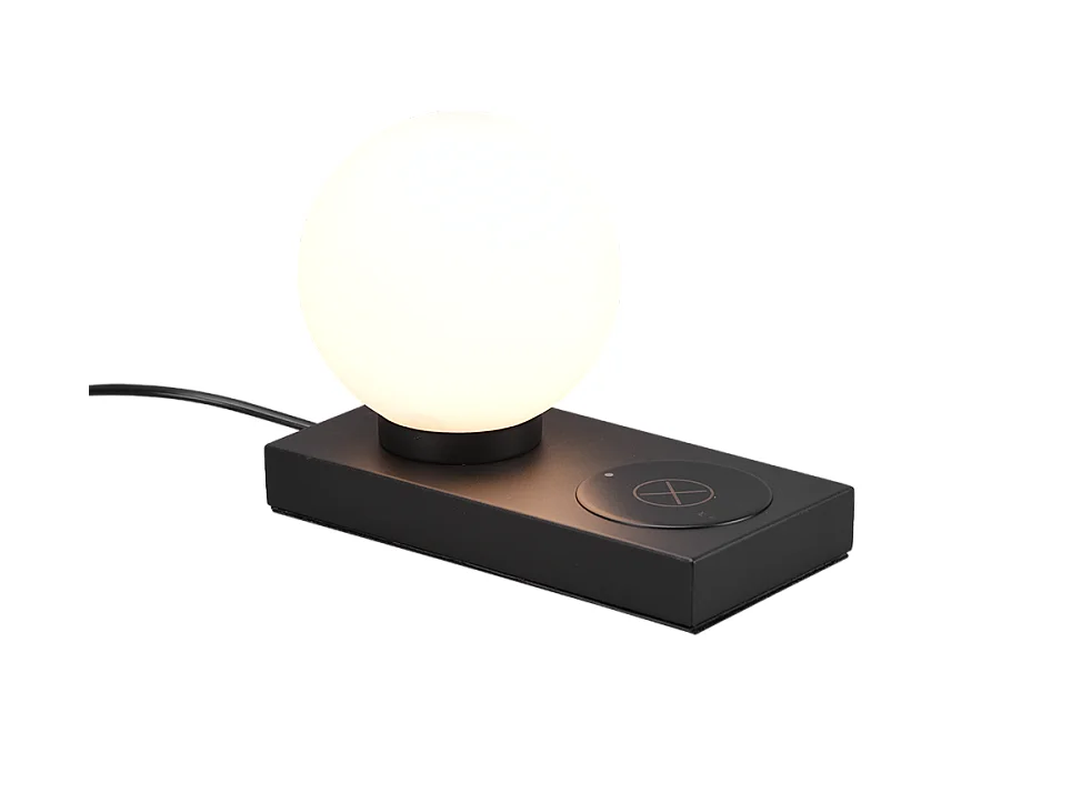 Lampada da tavolo, metallo, nero opaco, 20x15x10 cm, Chloe