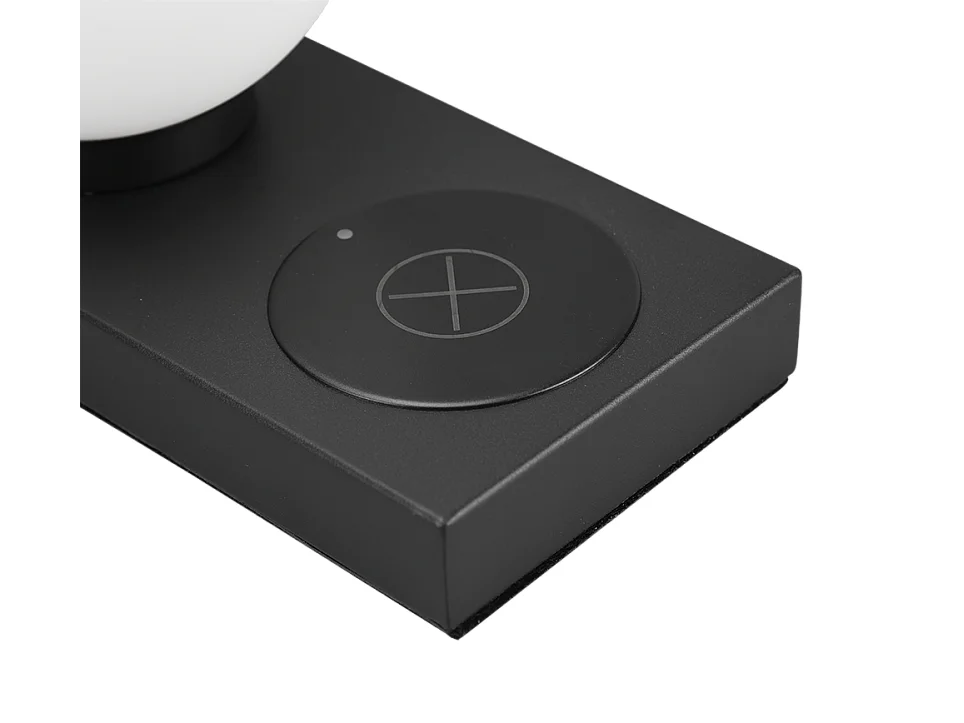 Lampada da tavolo, metallo, nero opaco, 20x15x10 cm, Chloe