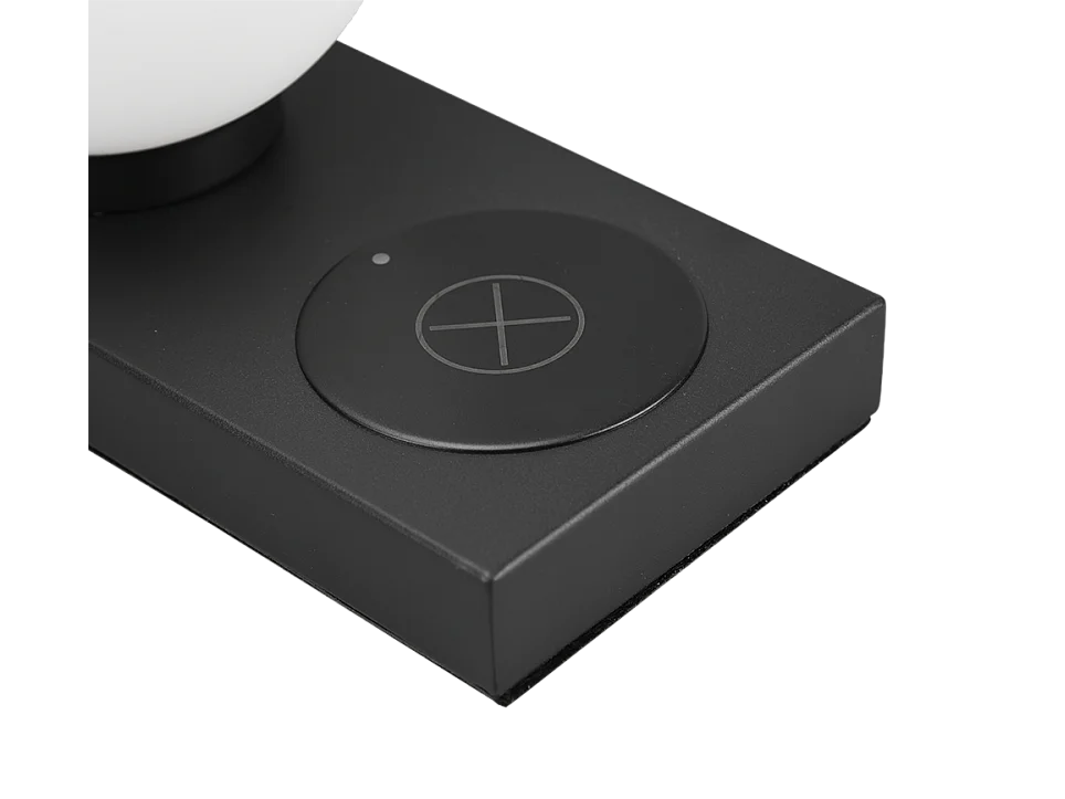 Lampada da tavolo, metallo, nero opaco, 20x15x10 cm, Chloe