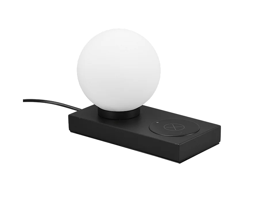 Lampada da tavolo, metallo, nero opaco, 20x15x10 cm, Chloe