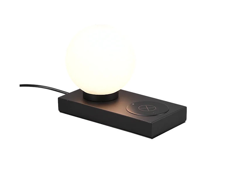 Lampada da tavolo, metallo, nero opaco, 20x15x10 cm, Chloe