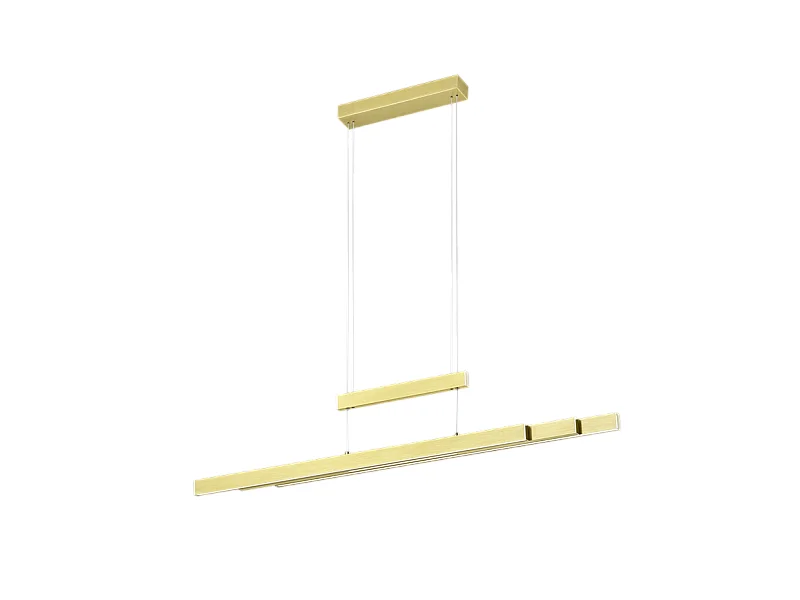 Lampada a sospensione LED, metallo, ottone satinato, 150,5x150x6 cm, Trajan