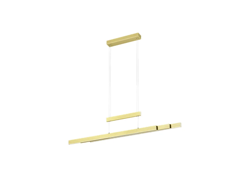 Lampada a sospensione LED, metallo, ottone satinato, 150,5x150x6 cm, Trajan