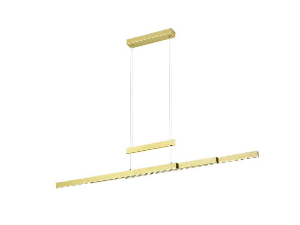 Lampada a sospensione LED, metallo, ottone satinato, 150,5x150x6 cm, Trajan