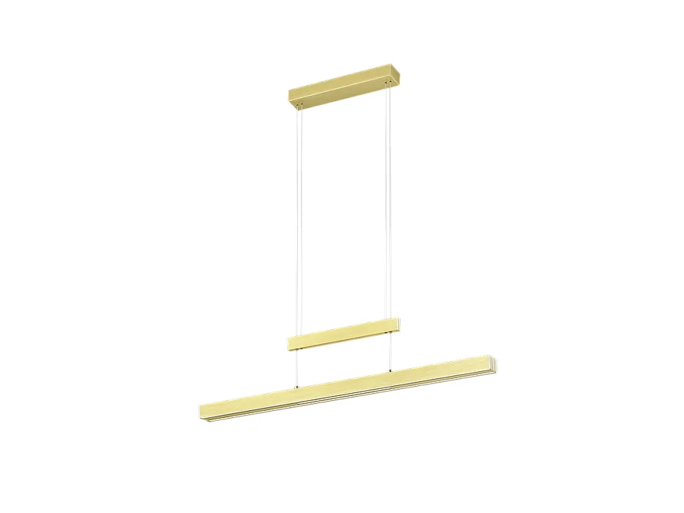Lampada a sospensione LED, metallo, ottone satinato, 150,5x150x6 cm, Trajan
