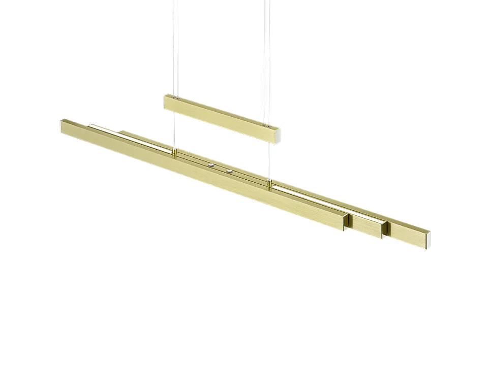 Lampada a sospensione LED, metallo, ottone satinato, 150,5x150x6 cm, Trajan
