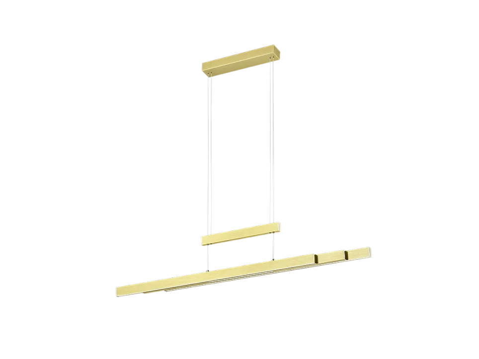 Lampada a sospensione LED, metallo, ottone satinato, 150,5x150x6 cm, Trajan