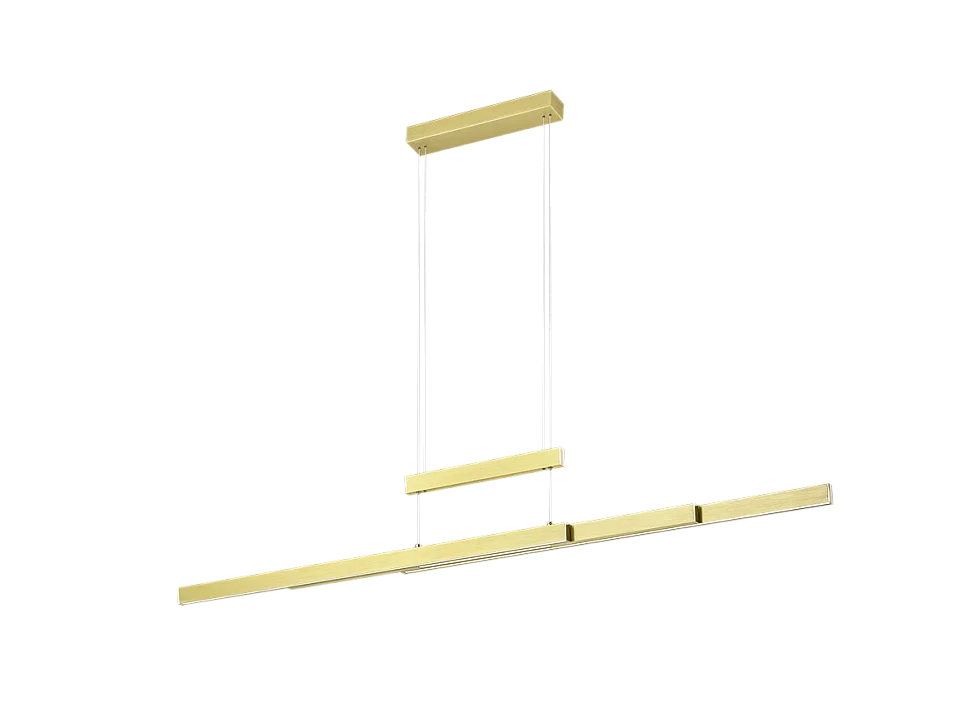 Lampada a sospensione LED, metallo, ottone satinato, 150,5x150x6 cm, Trajan