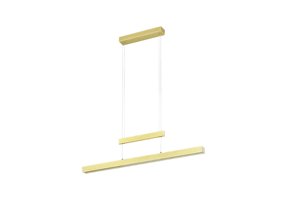 Lampada a sospensione LED, metallo, ottone satinato, 150,5x150x6 cm, Trajan