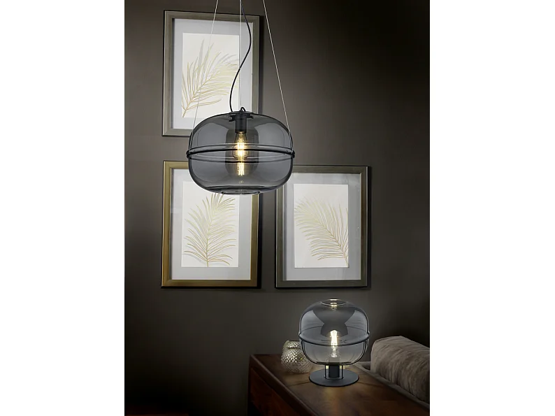 Lampada a sospensione, metallo, nero opaco, 41,4x150x41,4 cm, Lorena