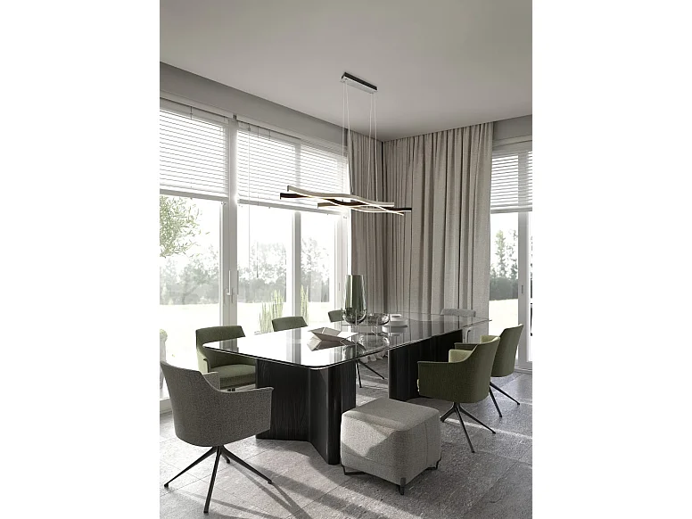 Lampada a sospensione LED, metallo, alluminio, 107,5x150x15,5 cm, Blaze