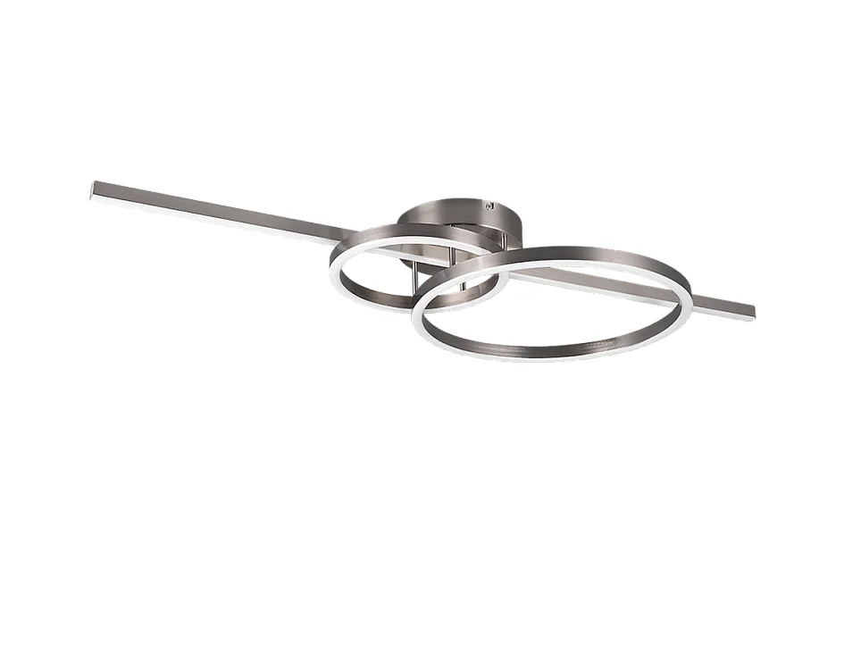 Plafoniera LED, metallo, nichel opaco, 100x12,5x40 cm, Montilla