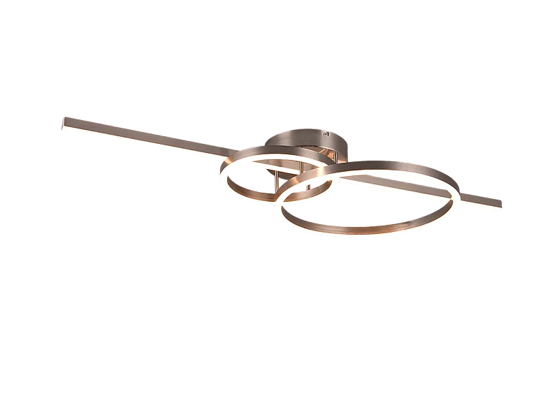 Plafoniera LED, metallo, nichel opaco, 100x12,5x40 cm, Montilla