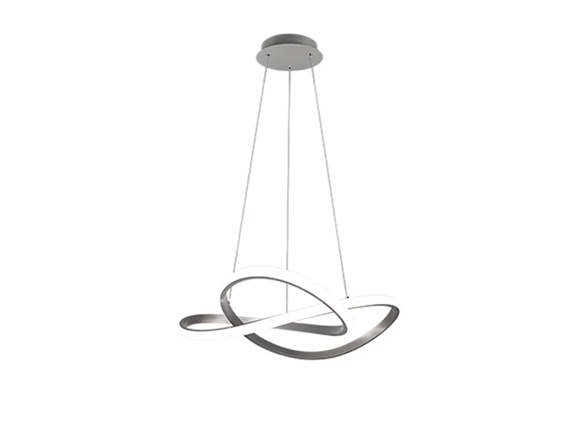 Lampada a sospensione LED, metallo, nichel opaco, 60x150x60 cm, Course