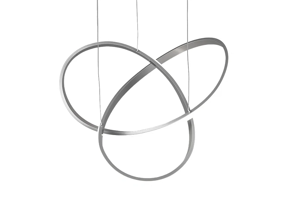 Lampada a sospensione LED, metallo, nichel opaco, 60x150x60 cm, Course